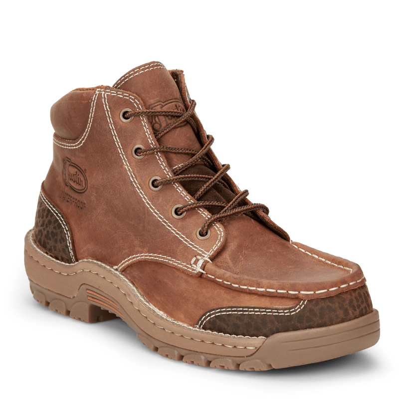 Justin Work Boots Justin Men's Stampede Corbett Waterproof Barley Brown Work Boots SE252