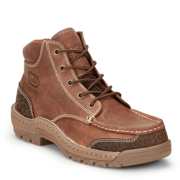 Justin Men s Stampede Corbett Waterproof Barley Brown Work Boots SE252 Russell s Western Wear Inc