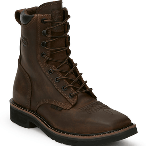 Justin Work Boots Justin Men's Stampede Pulley Brown Steel Toe Work Boots SE682