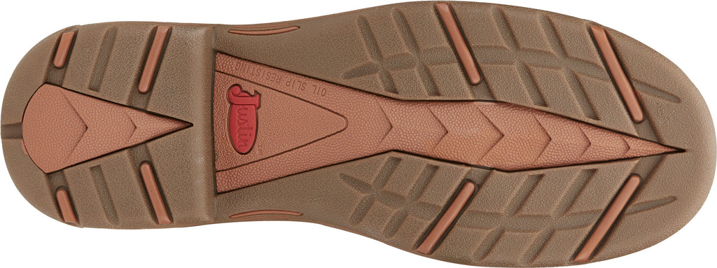 Justin Work Boots Justin Men's Stampede Rush Barley Brown Waterproof Nano Comp Round Toe Work Boots SE4334