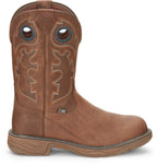 Justin Work Boots Justin Men's Stampede Rush Barley Brown Waterproof Nano Comp Round Toe Work Boots SE4334