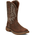 Justin Work Boots Justin Men's Stampede Rush Hickory Brown Square Toe Work Boots SE7400