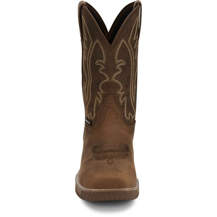 JUSTIN WORK Boots Justin Men's Taupe Nitread Waterproof Nano Comp Toe Work Boots CR3207