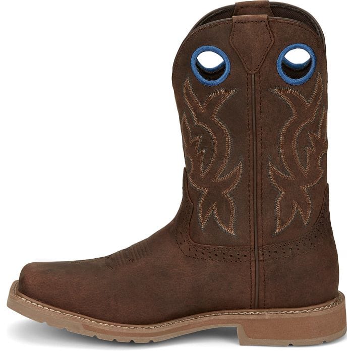 JUSTIN WORK Boots Justin Men's Walnut Brown Stampede All Around Waterproof Work Boots SE3114