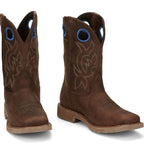 JUSTIN WORK Boots Justin Men's Walnut Brown Stampede All Around Waterproof Work Boots SE3114