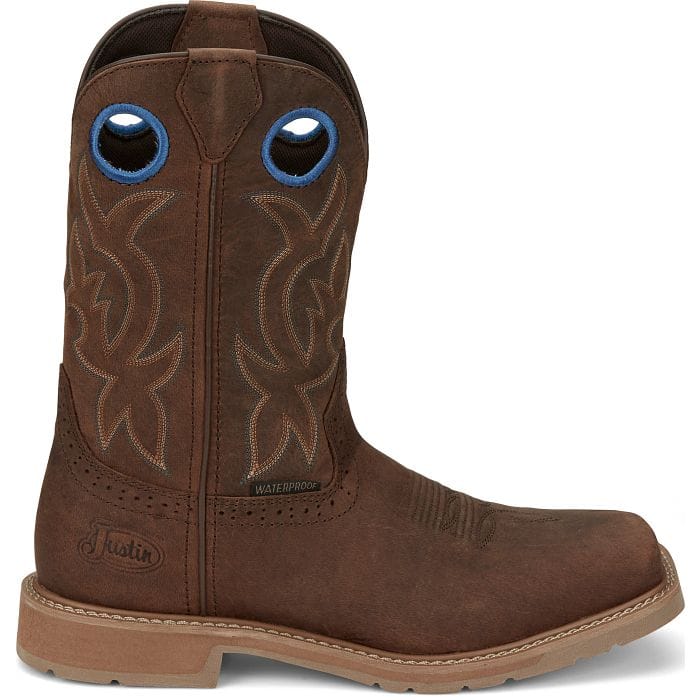 JUSTIN WORK Boots Justin Men's Walnut Brown Stampede All Around Waterproof Work Boots SE3114