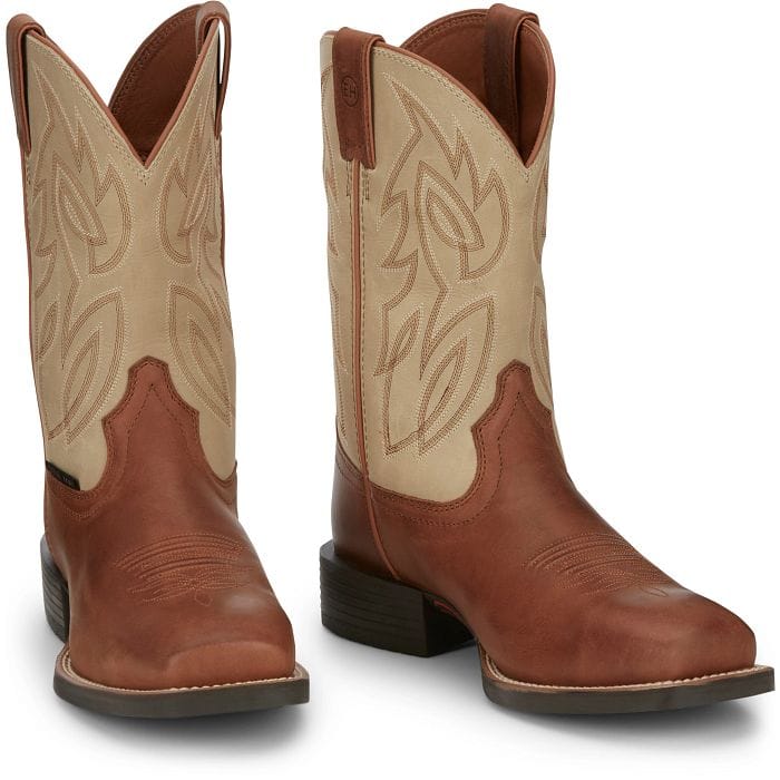 JUSTIN WORK Boots Justin Men's Whiskey Brown Stampede Canter Steel Toe Work Boots SE4511