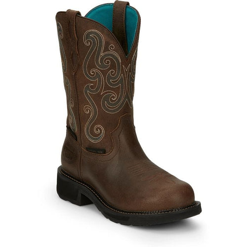 Justin Work Boots Justin Women's Tasha Brown Steel Toe Waterproof Work Boot GY9991