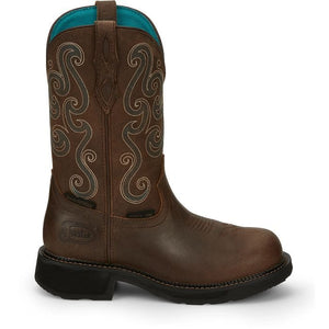 Justin Boots Boots Justin Women's Tasha Brown Steel Toe Waterproof Work Boot GY9991