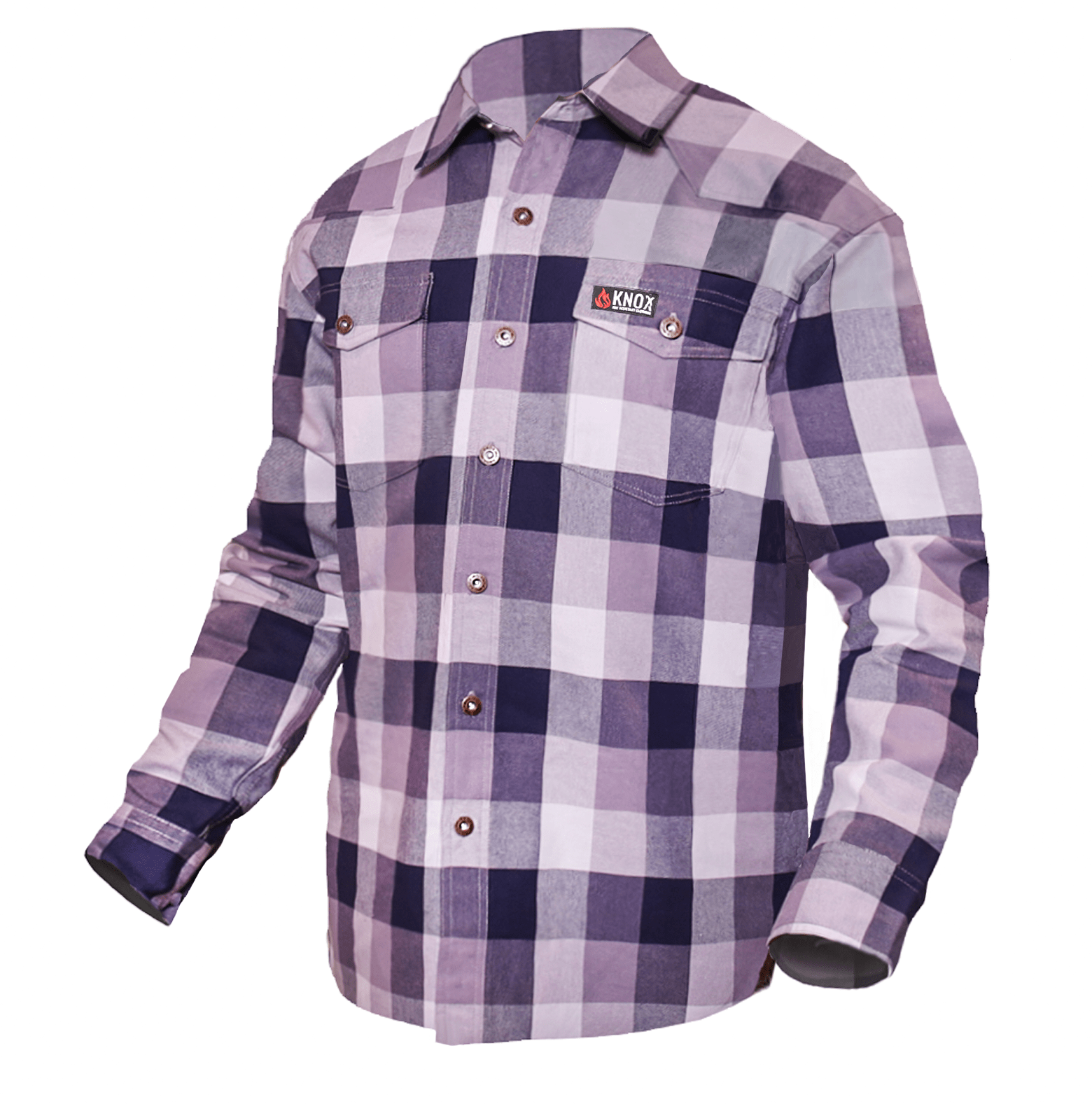 Knox Incorporated Apparel & Accessories Knox FR Navy Plaid Button-Down Work Shirt