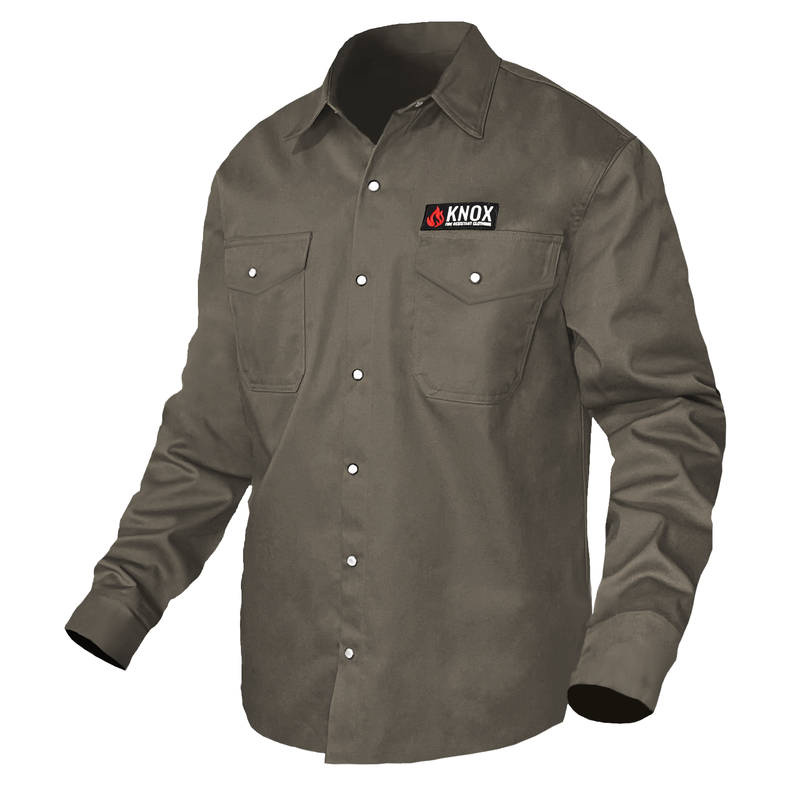 Knox Incorporated Apparel & Accessories Knox FR Shirt Ash Gray With Pearl Snap Buttons