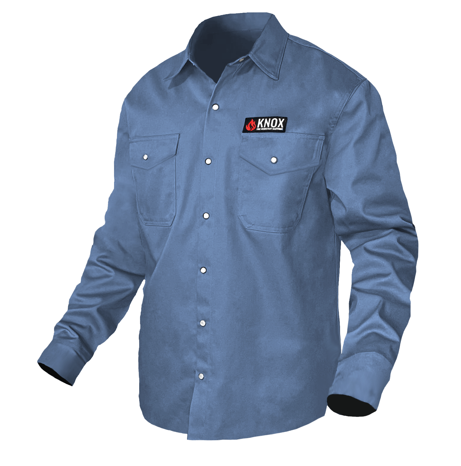 Knox Incorporated Apparel & Accessories Knox FR Shirt Blue With Pearl Snap Buttons