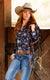 Lacy Boots Shirts Cool Cowgirl® Perforated Cooling Shirts! Black and Silver Daisies