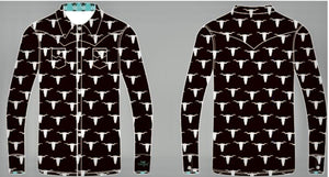 Lacy Boots Shirts Cool Cowgirl® Perforated Cooling Shirts! Black Steer Heads with Teal Trim
