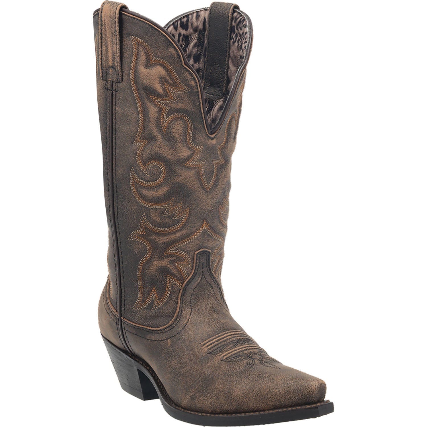 Laredo Women's Access Black Wide Calf Leather Cowgirl Boots 51079