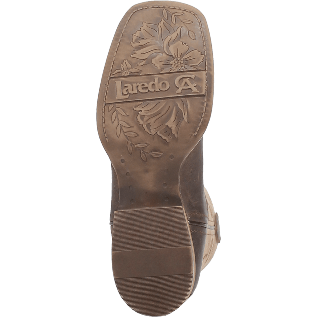 LAREDO Boots Dan Post Women's Delaney Dark Brown/Bone Square Toe Western Boots 5946