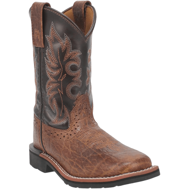 LAREDO Boots Laredo Kids Lil' Broken Bow Rust Brown Square Toe Western Boots DPC3986