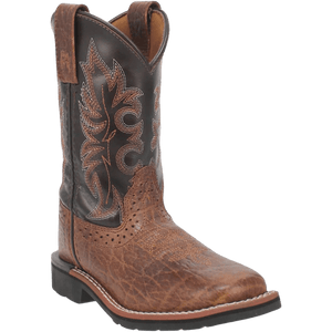 LAREDO Boots Laredo Kids Lil' Broken Bow Rust Brown Square Toe Western Boots DPC3986