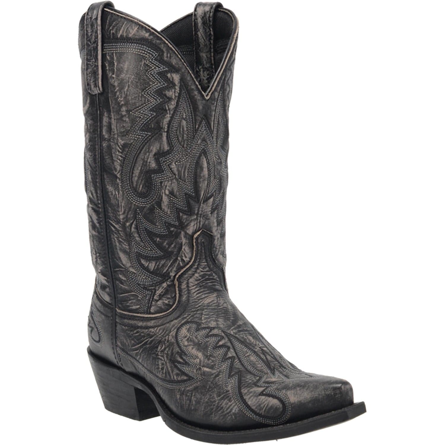 LAREDO Boots Laredo Men's Garrett Black Leather Cowboy Boots 68407