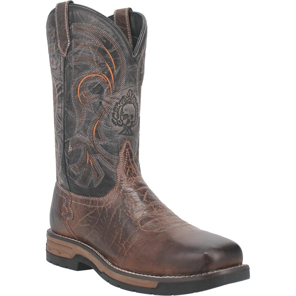 LAREDO Boots Laredo Men's Hawke Brown/Black Leather Cowboy Boots 6920