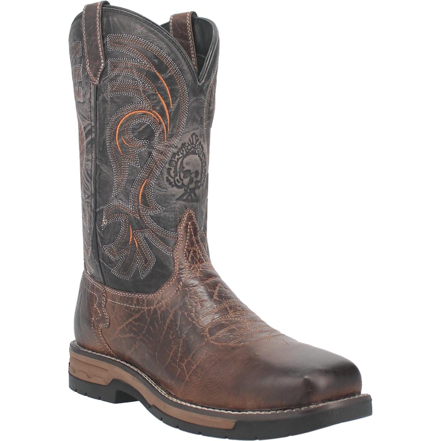 LAREDO Boots Laredo Men's Hawke Brown/Black Leather Cowboy Boots 6920