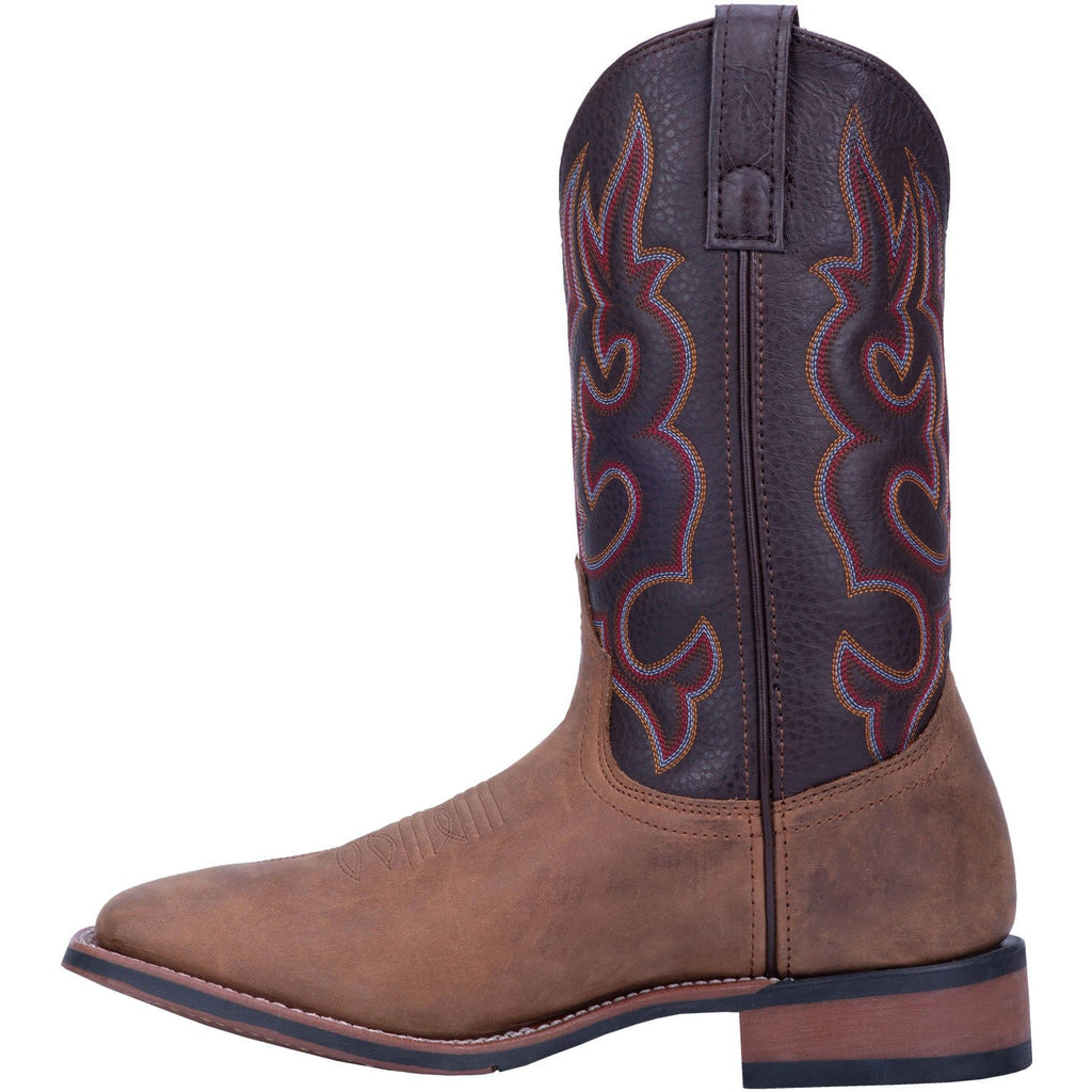LAREDO Boots Laredo Men's Lodi Taupe/Chocolate Leather Cowboy Boots 7898