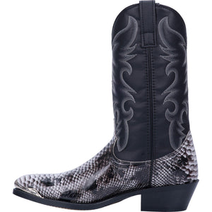 LAREDO Boots Laredo Men's Monty Black/White Snake Print Cowboy Boots 68067
