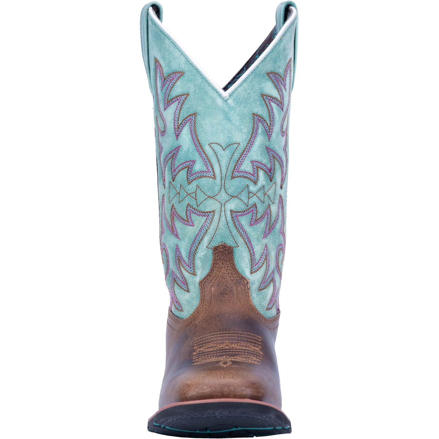 Laredo Women's Anita Brown/Turquoise Leather Cowgirl Boots 5607