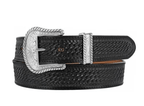 LEEGIN Belt Justin Men's Black Bronco Western Belt C12263