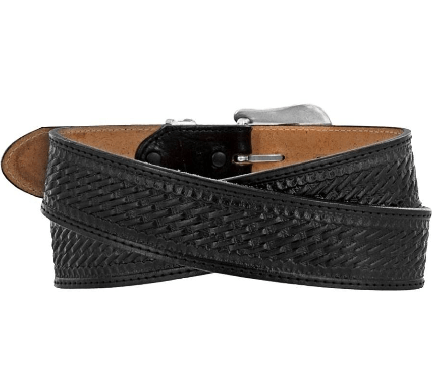 LEEGIN Belt Justin Men's Black Bronco Western Belt C12263