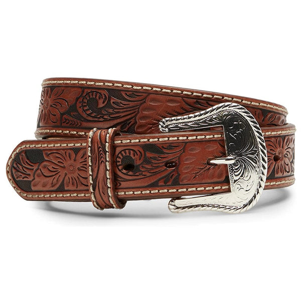 Tony Lama Men's Floral Hand Tooled Leather Belt C40064 – Russell's