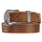 LEEGIN Belts Justin Men's Bronco Basketweave Leather Belt C12264