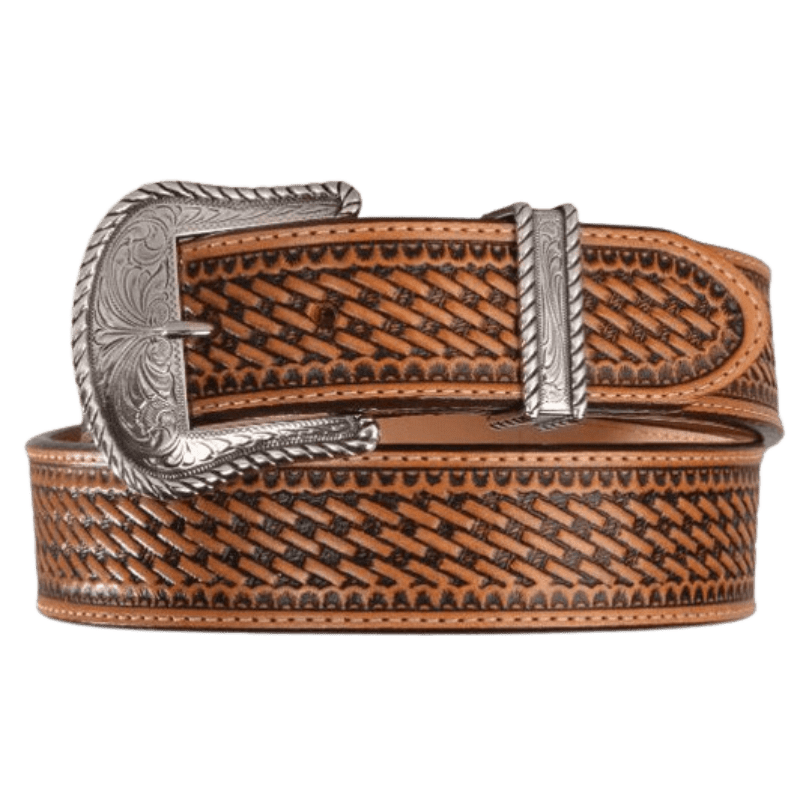 LEEGIN Belts Justin Men's Bronco Basketweave Leather Belt C12264