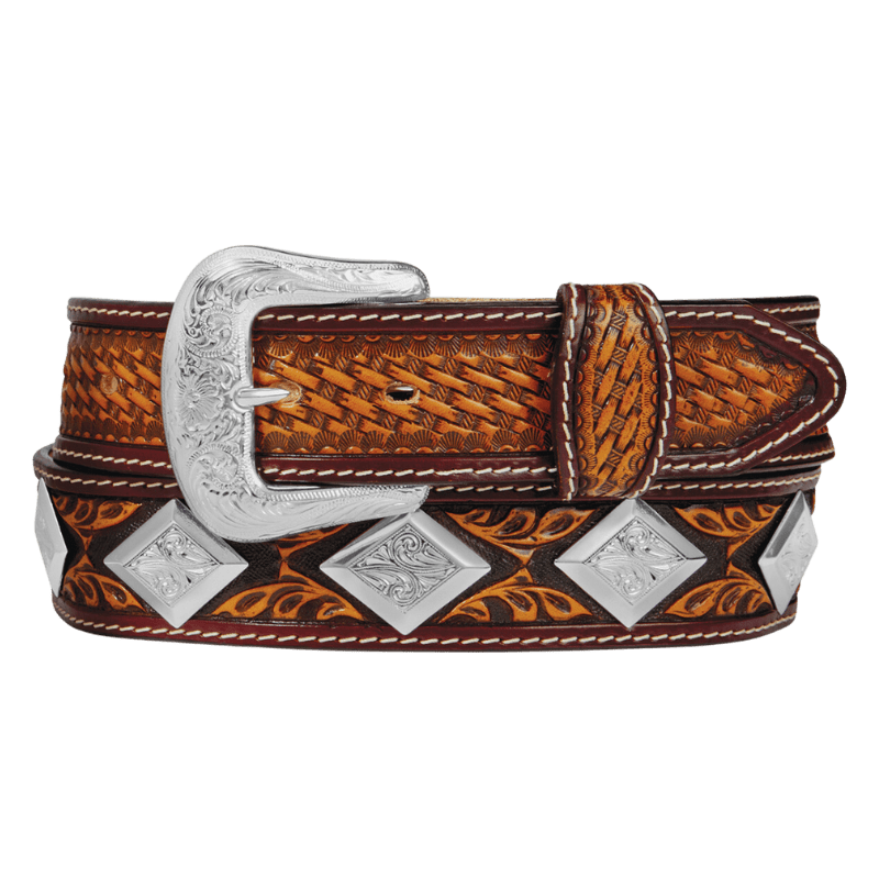 LEEGIN Belts Tony Lama Men's Buscadero Brown Belt C42774
