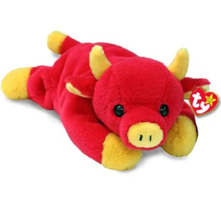 Legacy Toys Plush Beanie Baby - Snort II - Red Bull