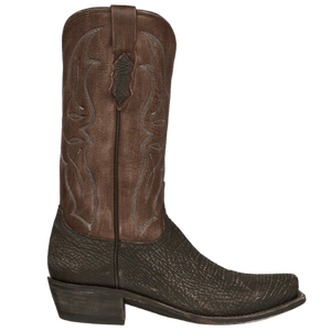 LUCCHESE BOOTS Boots Lucchese Men's Carl Chocolate/Brown Sanded Sharkskin Western Boots M3105.74