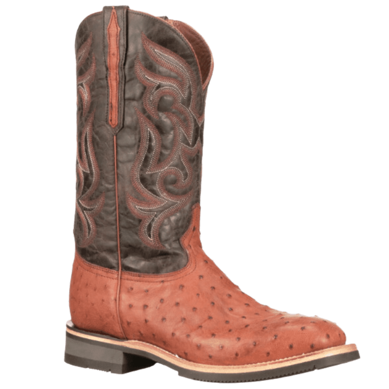 Justin cognac ostrich boots hotsell
