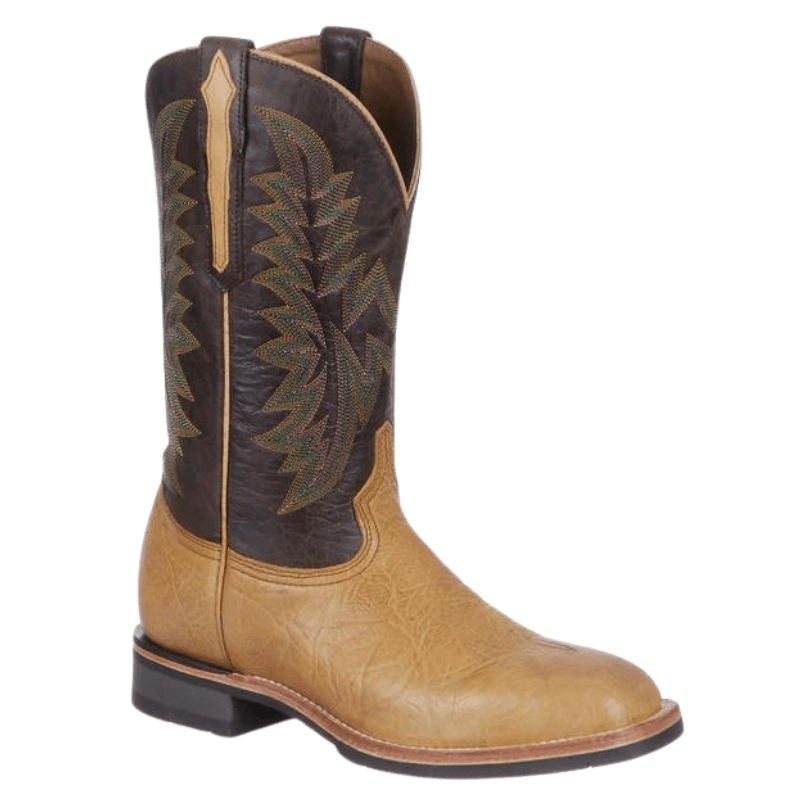 LUCCHESE BOOTS Boots Lucchese Men's Rudy Tan/Chocolate Horseman Barn Boots M4091.WF