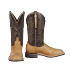 LUCCHESE BOOTS Boots Lucchese Men's Rudy Tan/Chocolate Horseman Barn Boots M4091.WF