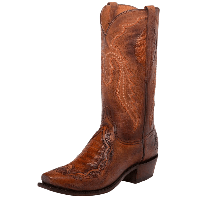 Lucchese Men s Peanut Britle Caiman Inlay Cowboy Boots N1163.73