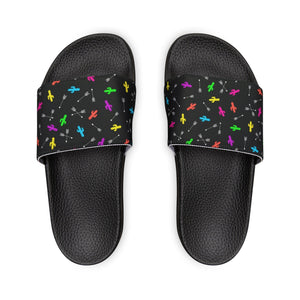 Lucky Chuck™ Shoes Black / US 6 Arrow & Cactus Women's PU Slide Sandals