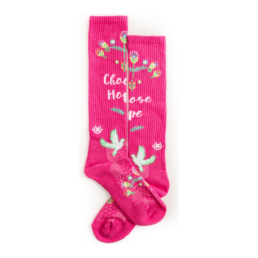 Lucky Chuck™ Socks Choose HOPE Pink Performance Socks