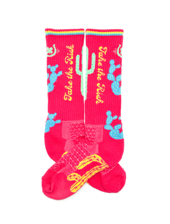 Lucky Chuck™ Socks Take the Risk Hot Pink Performance Socks