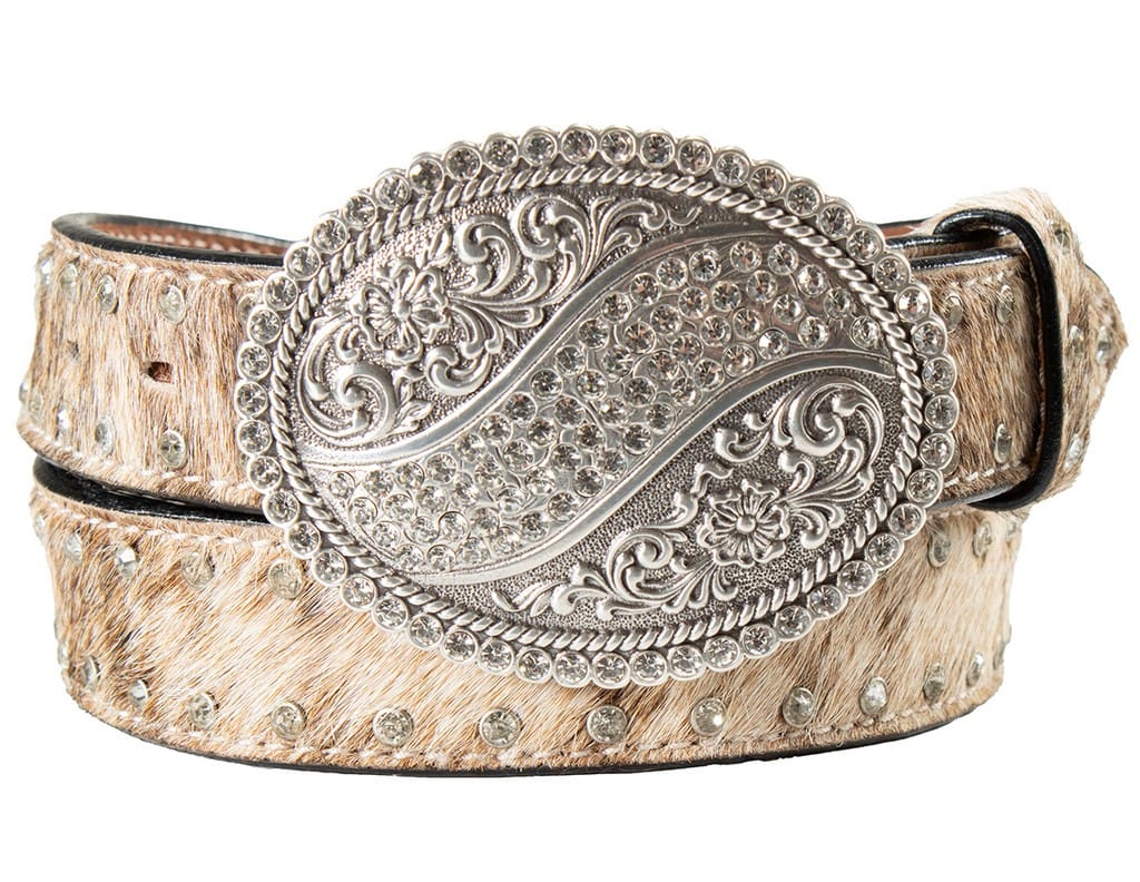 M&F WESTERN Belts Angel Ranch Women's Light Brown Calf Hair Western Belt D140010237
