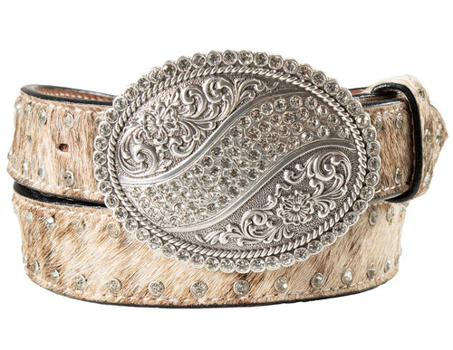 M&F WESTERN Belts Angel Ranch Women's Light Brown Calf Hair Western Belt D140010237