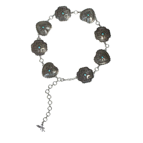 M&F WESTERN Belts Angel Ranch Women's Metal Heart Concho Chain Belt D140005036