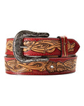 M&F WESTERN Belts Angel Ranch Women's Red Floral Tooling Western Belt D140011504