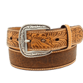 M&F WESTERN Belts Ariat Men's Brown Crocodile Floral Tabs Leather Belt A1022008
