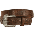 M&F WESTERN Belts Ariat Men's Brown Floral Concho Overlay Belt A1022202
