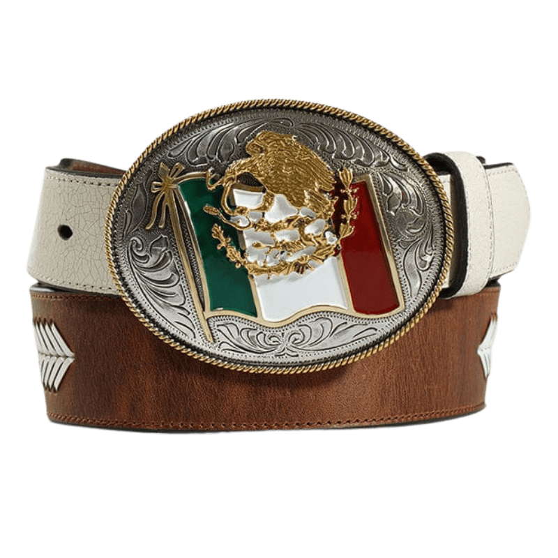 M&F WESTERN Belts Ariat Men's Brown Mexico Arrow Conchos Belt A1040002